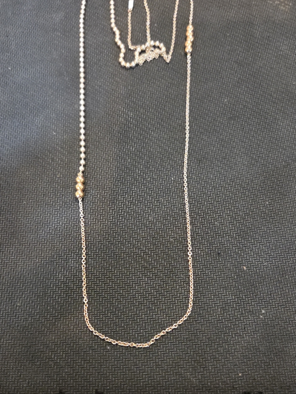 Tiffany & Co. Two-Tone Gold and Silver Bead Station Necklace